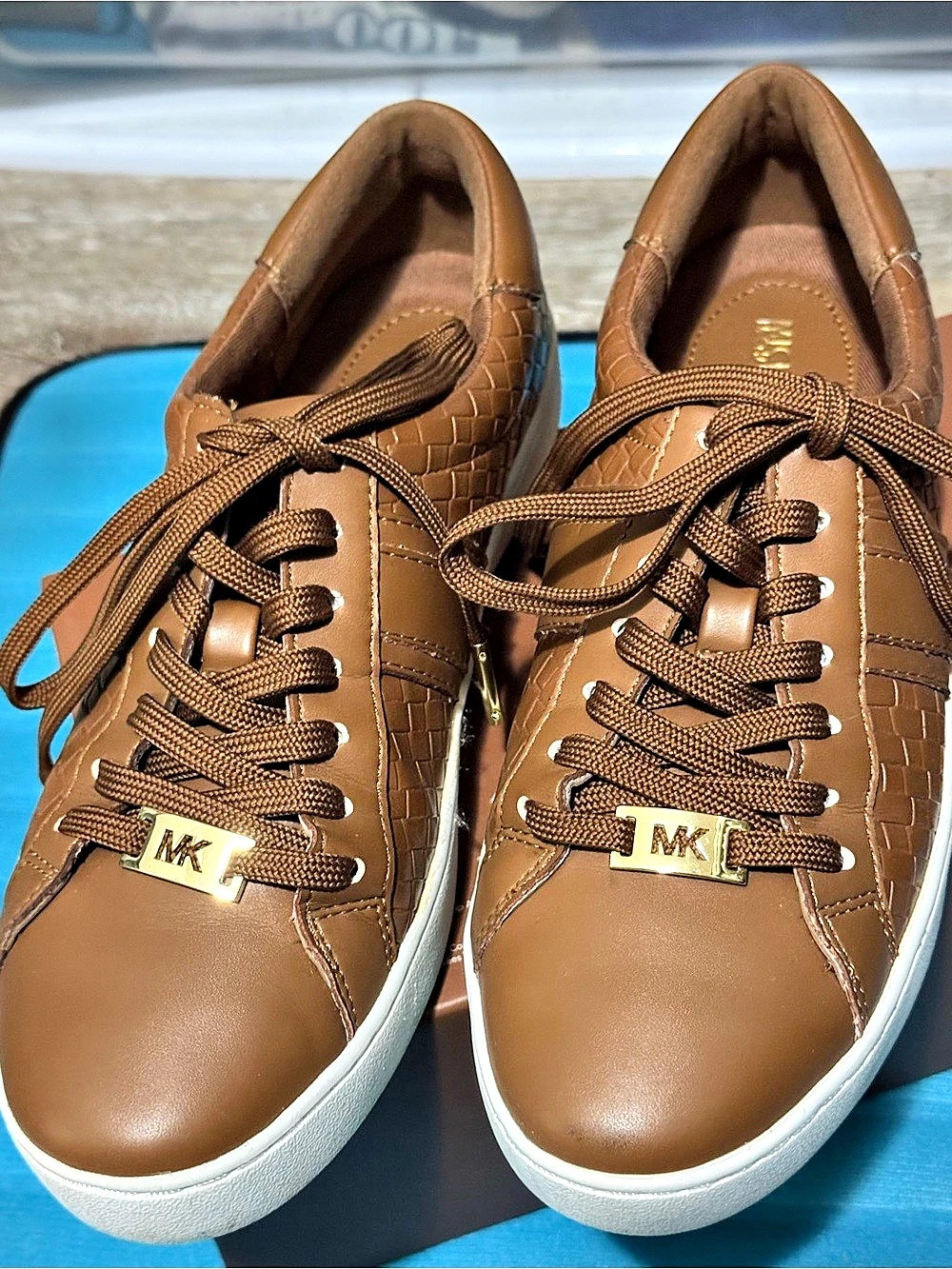 Michael Kors Allie Wrap Trainer Brown Sneakers